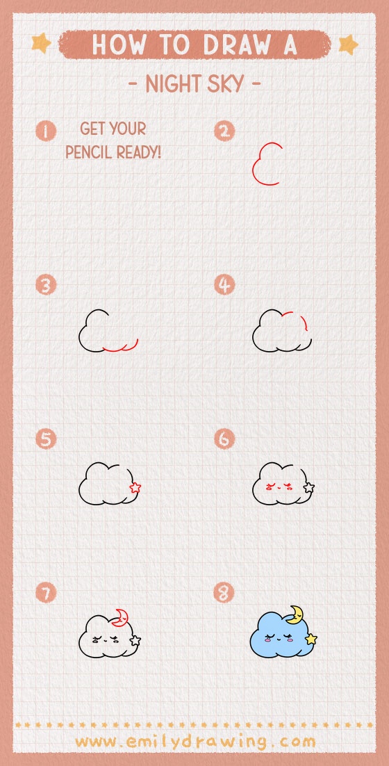 how to draw a night sky pinterest pin